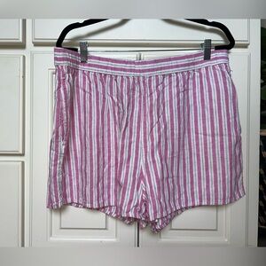 Universal Thread Pink and White Striped Bermudas